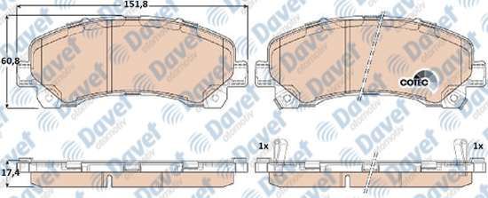 ON FREN BALATASI D-MAX 08-> 4x2 - D-MAX 08-> 4X4 - D-MAX 12-17 2.5 - D-MAX 17-> 1.9 4x4