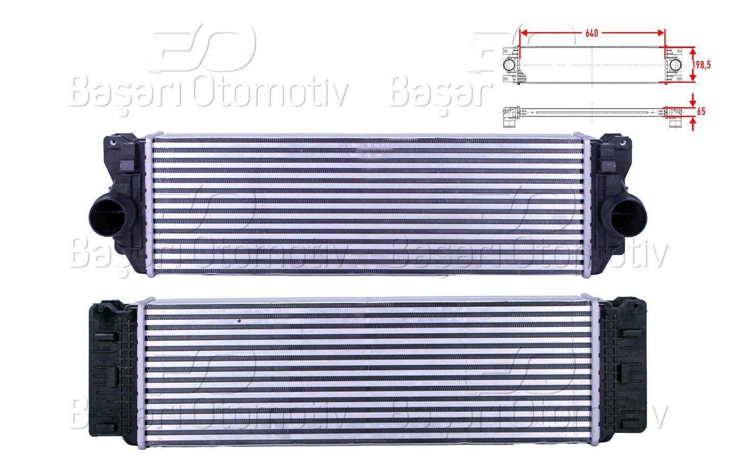 TURBO RADYATORU (INTERCOOLER) 640X198,5X65 | MERCEDES-BENZ BENZ SPRINTER 310 CDI 313 CDI 316 CDI 319 CDI VW CRAFTER 2.0 TDI 2.0 TDI 4MOTION 09> | WISCO