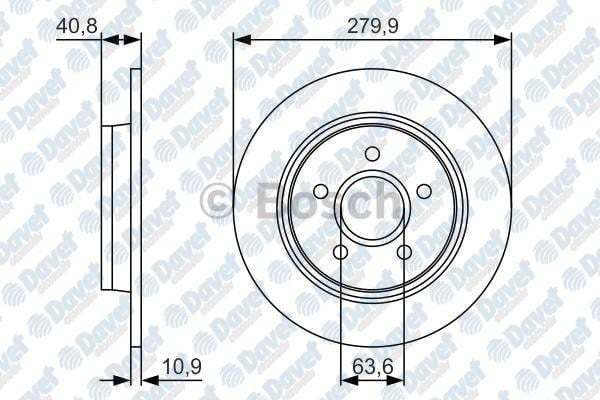 FREN DISKI ARKA DOLU 280MM FOCUS C MAX 1.6TDCI 03-07 FOCUS II 1.6TDCI 04->