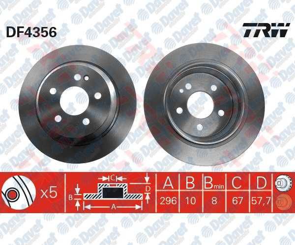 ARKA FREN DISKI AYNASI HAVALI VITO W639 109 CDI 2.2 111 - 115 - 119 - 122 03> VIANO 3.2CDI - 2.2CDI 04> Ø:296mm ---Y:57.7mm ---K:10mm