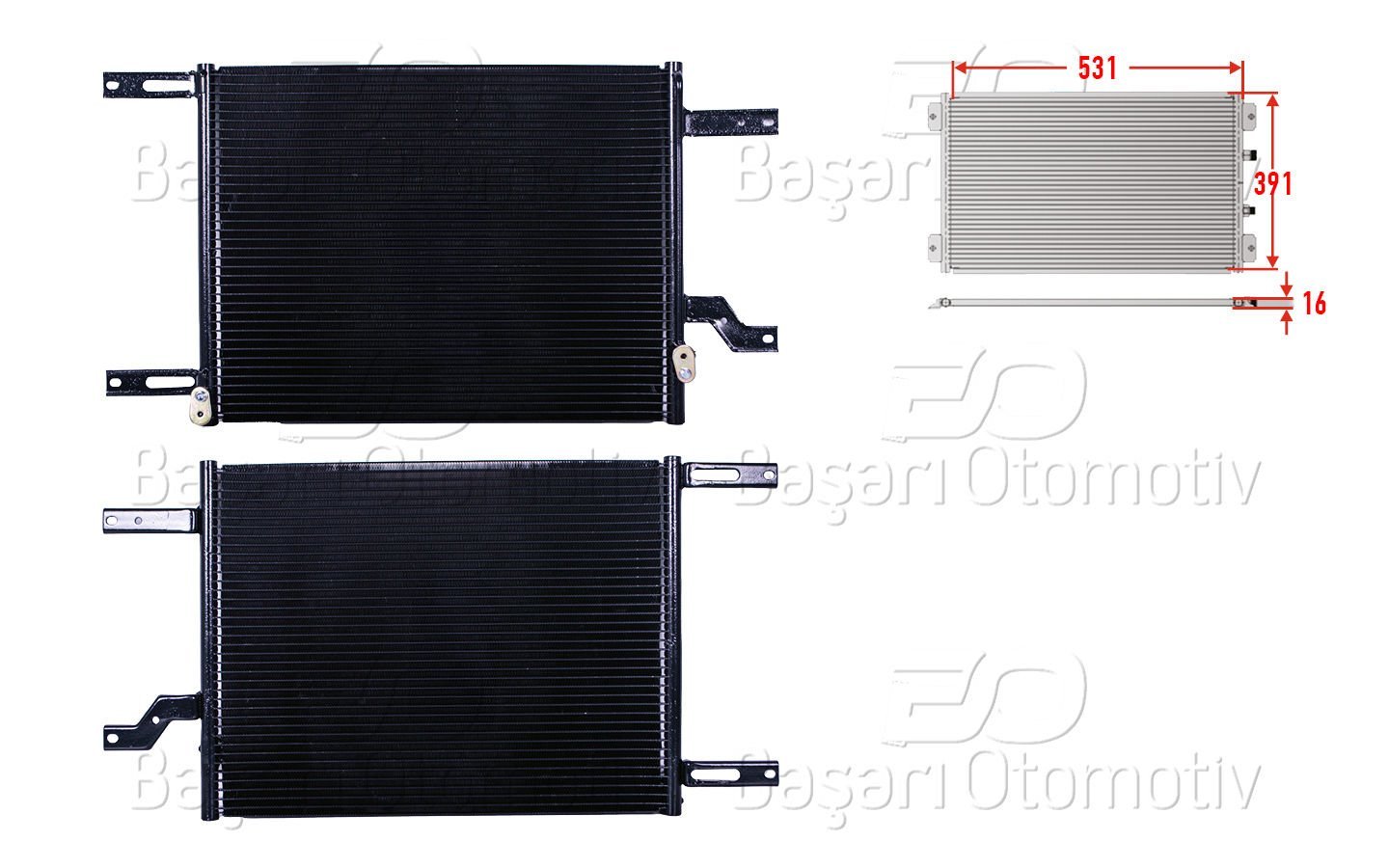KLIMA RADYATORU 531X391X16 | ALFA ROMEO 166 98> | WISCO