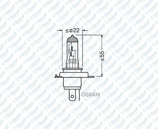 AMPUL 12V H4 55/60W TIRNAKLI FAR 43T HALOJEN ####