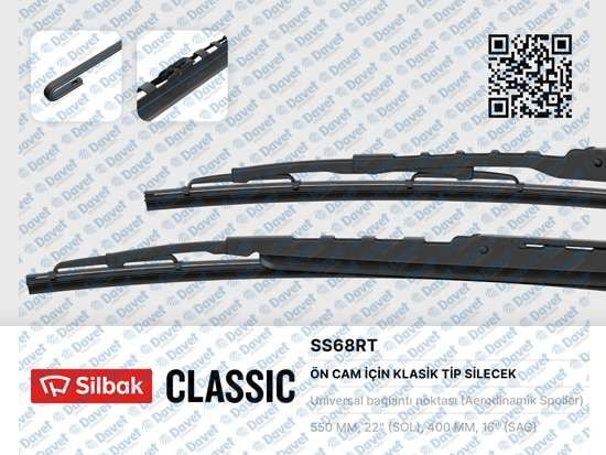SILECEK SUPURGESI 550/400MM RUZGARLIKLI FIESTA 05/02--> FUSION ALFA 147 10/00-07/05