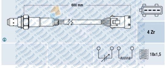 LAMBDA OKSIJEN SENSORU 407-C5 II/III-C4 PICASSO EW7A 1.8 8V 307-407-308-EXPERT III-JUMPY III-807-C8