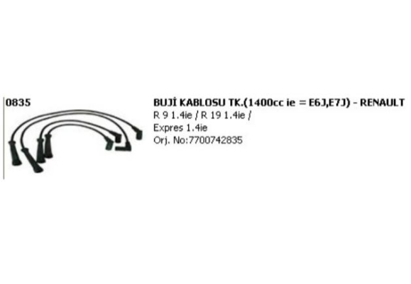 BUJI KABLOSU ARE176 RENAULT R9 BROADWAY 1.4 IE 1.6 IE 8V 95> ENJ.