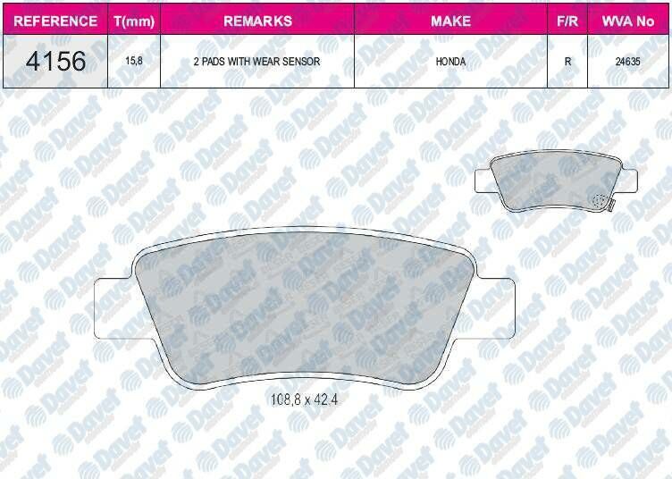 FREN BALATASI ARKA WVA 24635 HONDA CR-V III 2.0 I-VTEC 2.2I CTDI 01/2007->