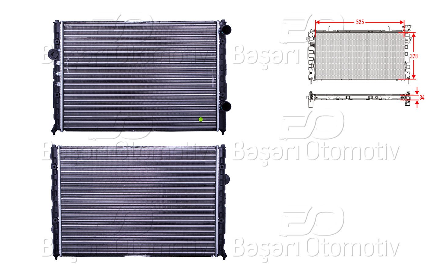 SU RADYATORU MEKANIK MT 525X378X34 | VW PASSAT CC 1.6 1.8 2.0 90 > | VALEO