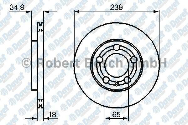 FREN DISKI ON HAVALI 239mm FOX 03-> POLO 02-09 FABIA 99->