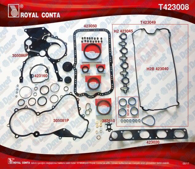 MOTOR TAKIM CONTA REINZ KECELI SILINDIR KAPAK CONTASIZ MASTER 2.2 2.5DCI