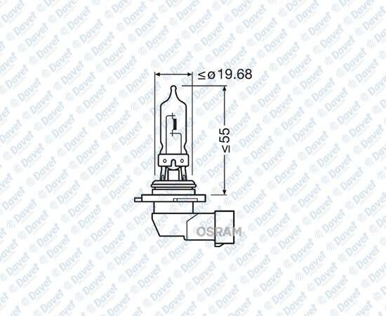 AMPUL 12V HB3 65W PLASTIK SOKETLI TEK FLAMANLI HALOJEN ####
