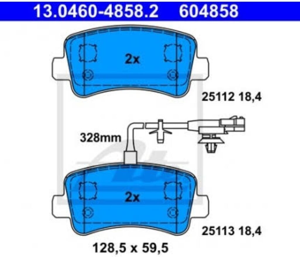 Fren Balatası Arka Tek Teker Tek Fişli 2.3Dci-2.5Dci Master3-Movano Renault 2010-