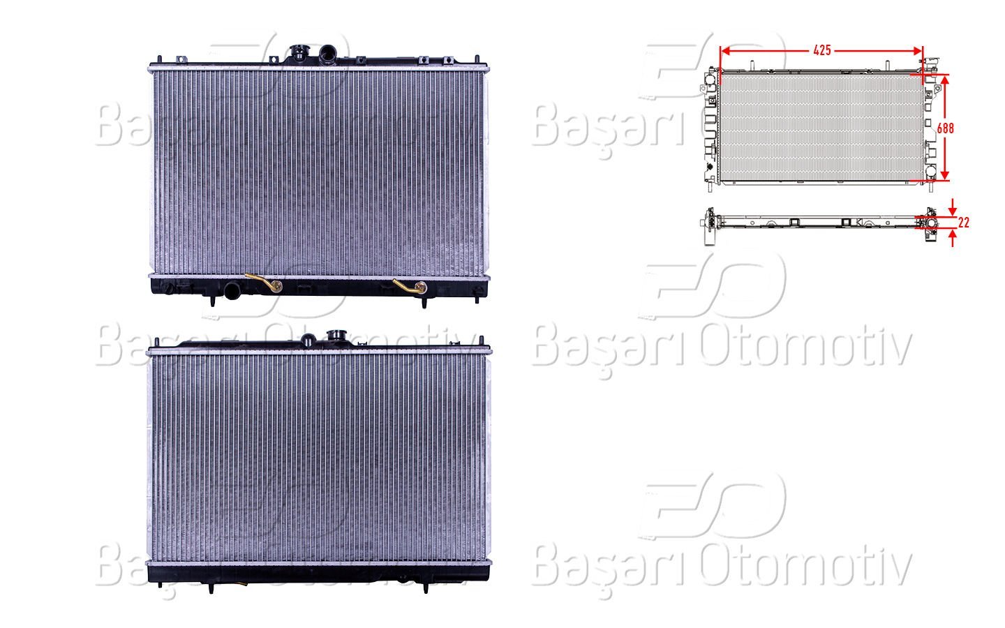 SU RADYATORU BRAZING AT 425X688X22 | MITSUBISHI OUTLANDER 2.0. 2.4 03-07 | WISCO
