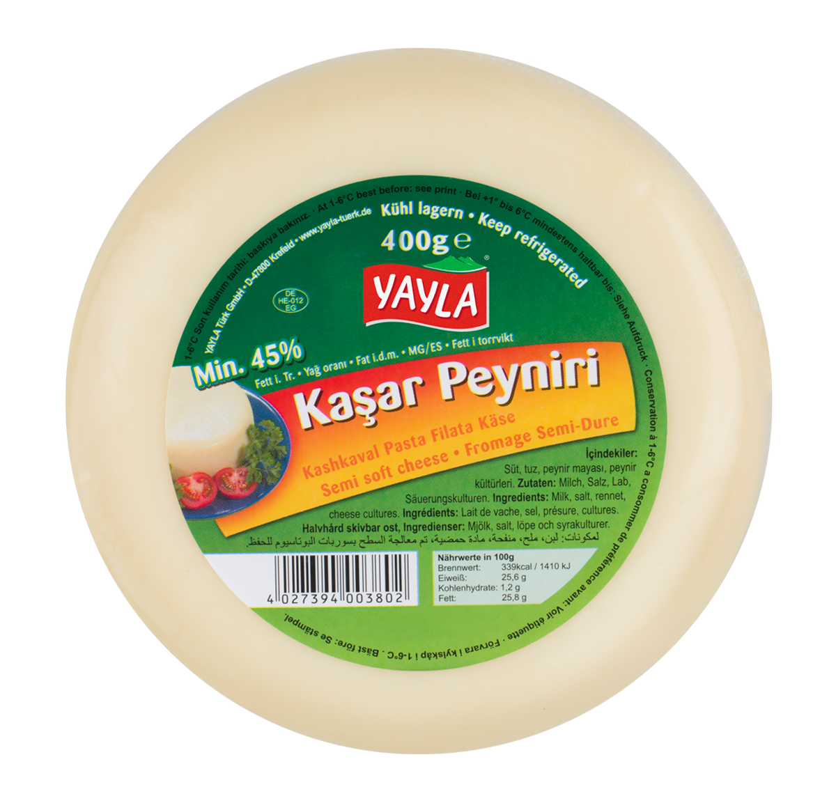 Yayla Kaşar Peyniri 400 gr