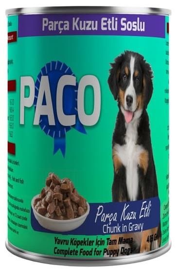 Paco Kuzu Etli Yavru Köpek Konservesi 400 gr 20 Adet