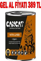 CanCat Ciğerli Yetişkin Kedi Konservesi 400 Gr 20 Adet