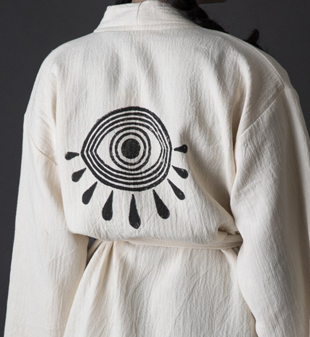 Eyes Tahta Baskı Kimono