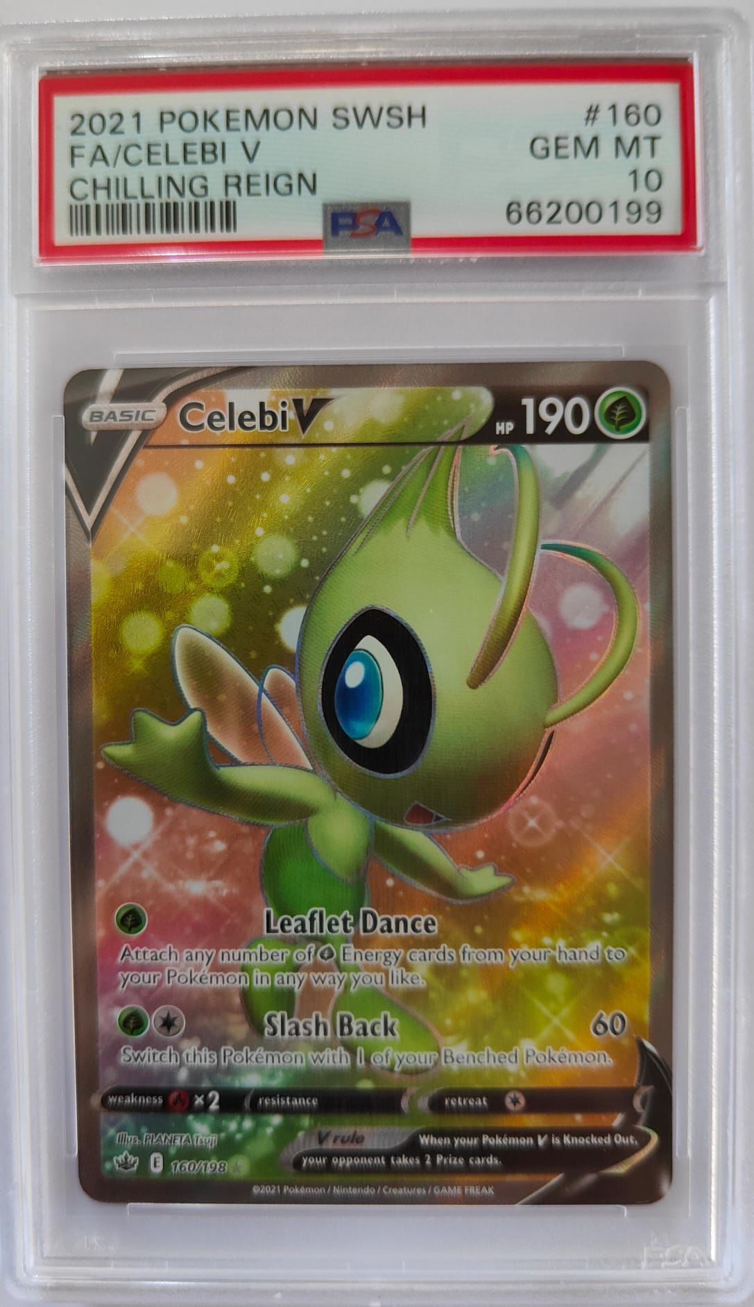 2021 POKEMON SWSH FA/CELEBI V CHILLING REIGN GEM MINT PSA 10