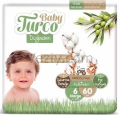 Baby Turco Doğadan Bebek Bezi 16-25 KG 6 Beden 60 Adet