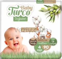 Baby Turco Doğadan Bebek Bezi 8-14 KG 4 Beden 90 Adet