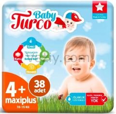 Baby Turco Bebek Bezi 10-15 KG 4+ Beden 38 Adet