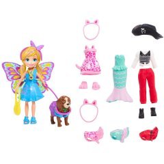 GDM15 Polly Pocket ve Hayvan Dostu Kostüm Giyiyor Oyun Seti / +4 yaş