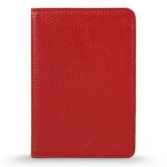 Glary GL203RD 1.Sınıf Kalite Hakiki Deri (Genuine Leather) Portmone Unisex Pasaport Cüzdanı-Kırmızı