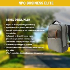 NPO Business Elite 16'' Notebook Sırt Çantası-Gri
