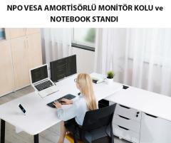 NPO STD7086S 10''-27'' Notebook Stand Vesa Amortisörlü  Monitör Tutucu Kol