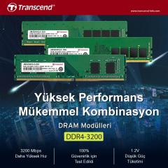 Transcend JM3200HLE-32G 32GB DDR4 3200Mhz CL22 1.2V Masaüstü Ram