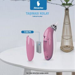 Smarbo X30-P Taşınabilir, Elektrikli, Profesyonel, Ergonomik Bebek Burun Aspiratörü-Pembe 