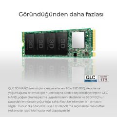 Transcend TS500GMTE110Q 500GB 1900/900MB/s PCIe Gen3x4 2280 QLC NVme M.2 SSD