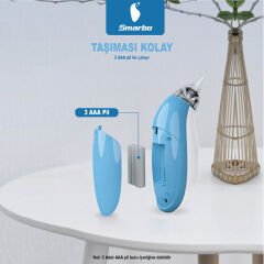 Smarbo X30-B Taşınabilir, Elektrikli, Profesyonel, Ergonomik Bebek Burun Aspiratörü- Mavi