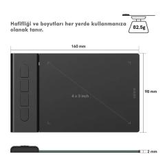 Veikk VK430 4x3'' 4 Kısayol Tuşlu Sağ/Sol El Uyumlu Taşınabilir Grafik Tablet+Kalem