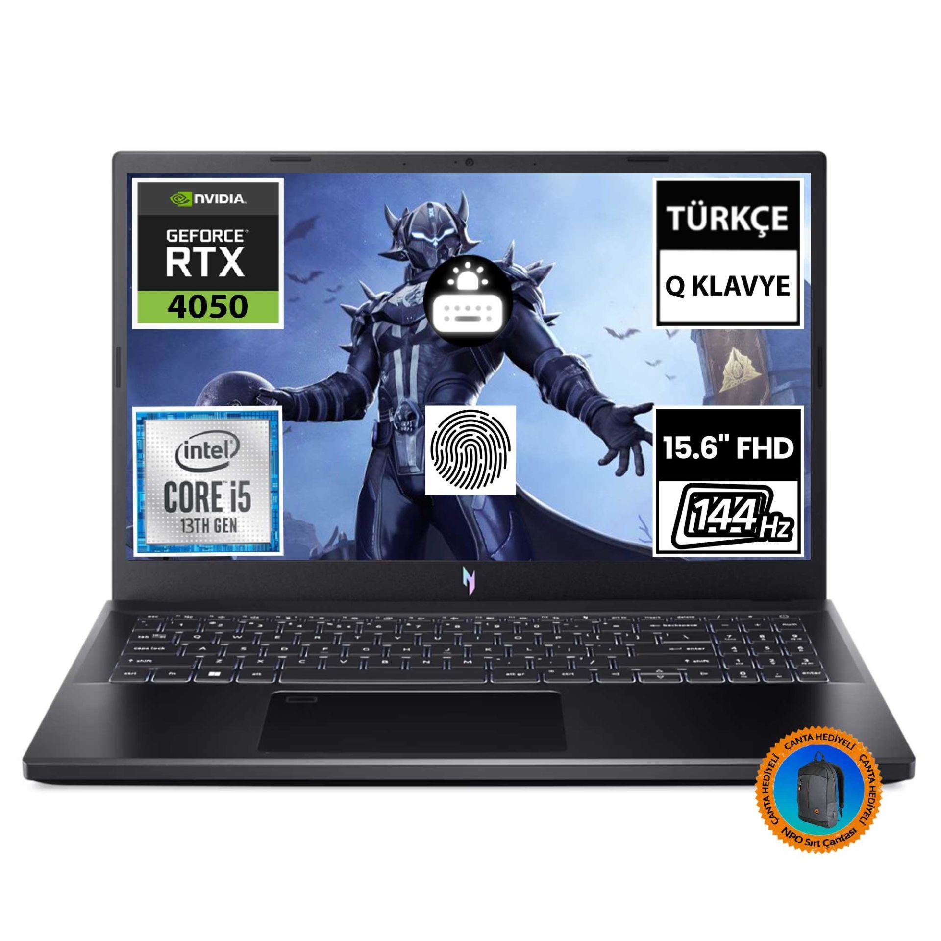 Acer Nitro V 15 ANV15-51-54UY NH.QNBEY.001A10 i5-13420H 32GB 1TBSSD RTX4050 15.6'' FullHD FreeDOS Taşınabilir Bilgisayar-CNT011