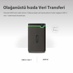 Transcend TS1TSJ25M3G 1TB 2.5'' USB 3.1 StoreJet M3 Antişok Slim Taşınabilir Disk