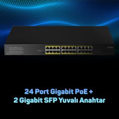 Cudy GS1028PS2 2 Port SFP, VLAN, CCTV, 24 Port Gigabit 300W PoE+ Metal Switch