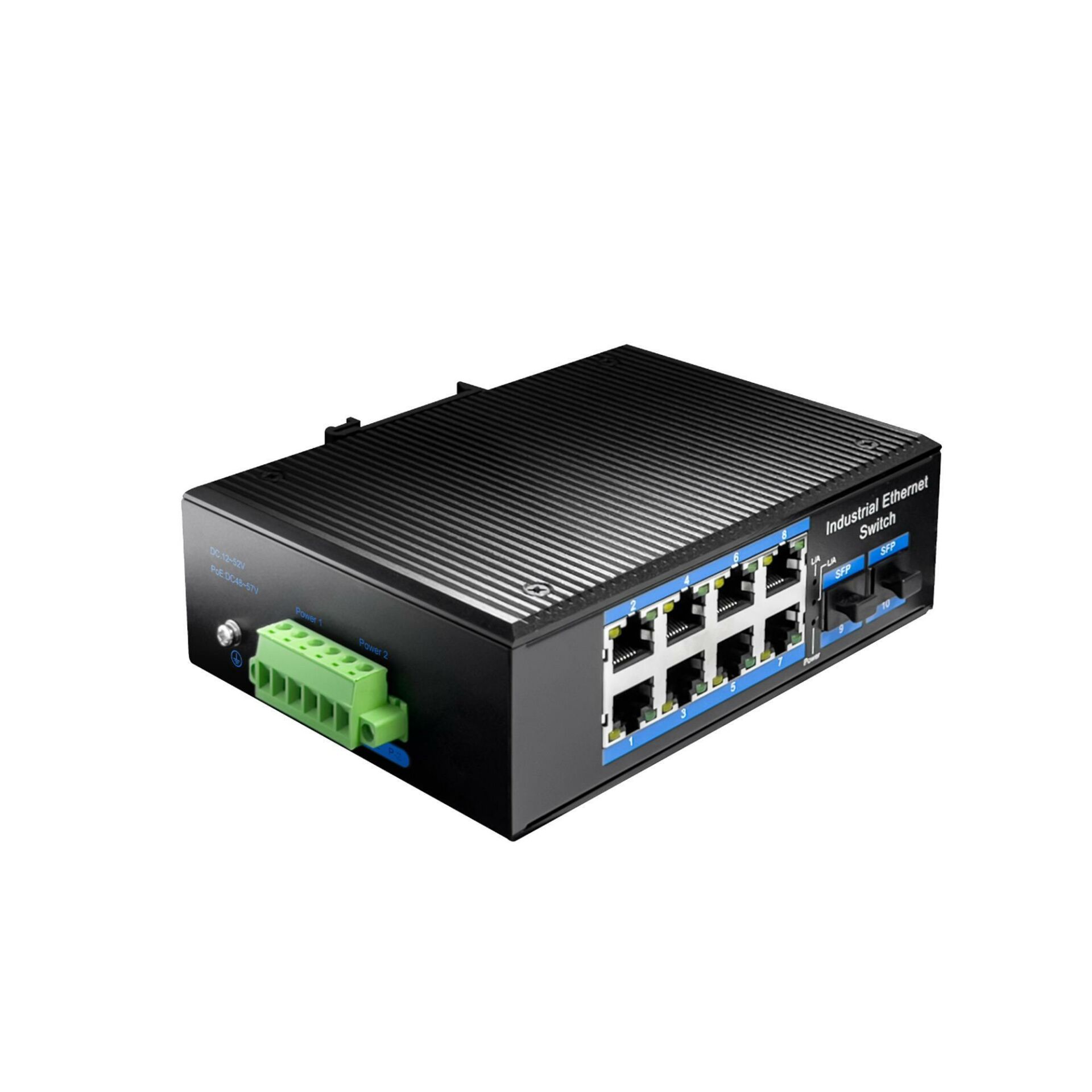 Cudy IG1008S2P 8 Port Gigabit 240W PoE+,2SFP, 2km Çoklu,80km Tekli Mod IP40 Metal Endüstriyel Switch