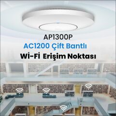 Cudy AP1300 5GHz 867 Mbps, 2.4GHz 300 Mbps WiFi Gigabit IP65 Indoor Access Point (AC1200 Serisi)