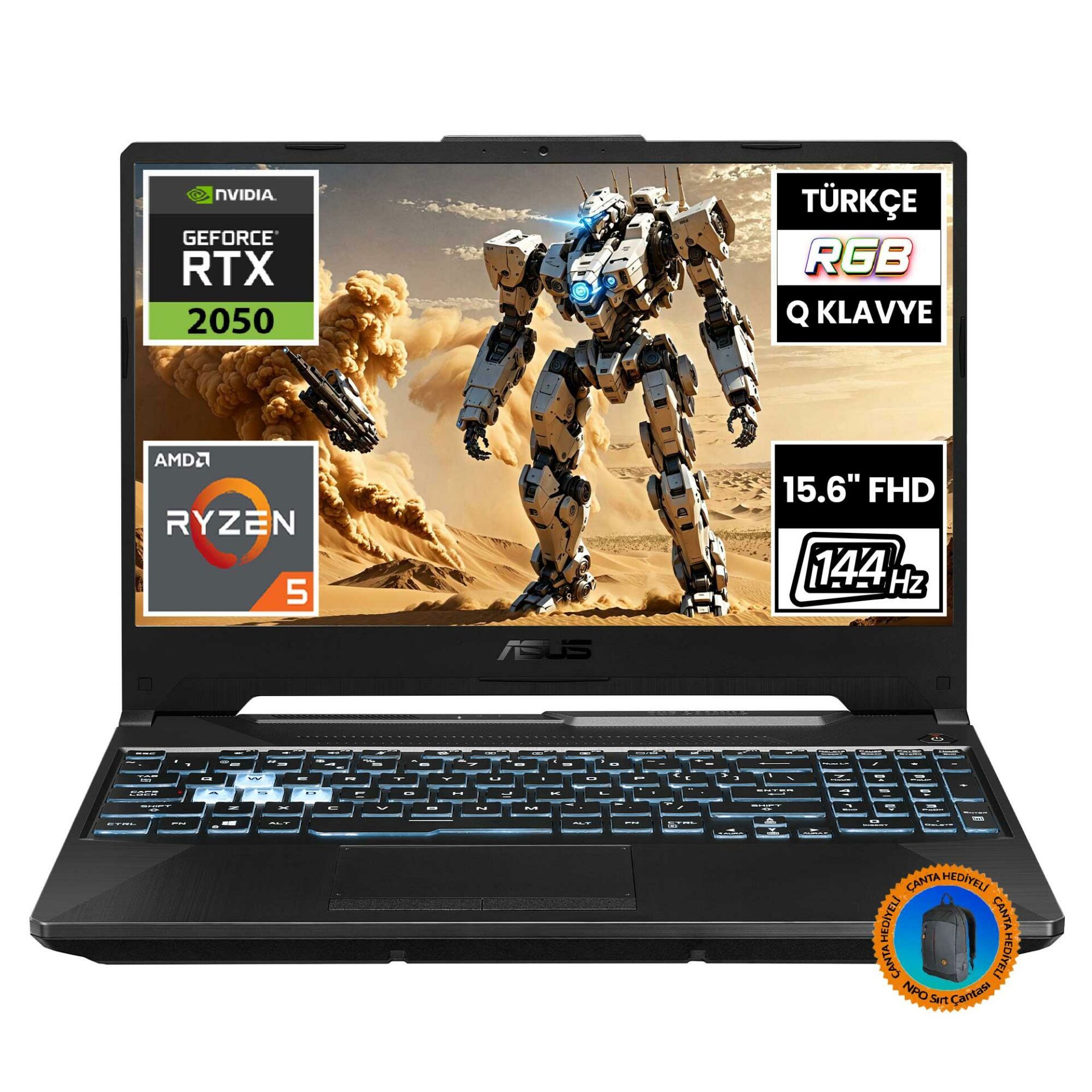 Asus TUF Gaming A15 FA506NF-HN050A10 Ryzen5 7535HS 32GB 1TBSSD RTX2050 15.6'' FullHD FreeDOS Taşınabilir Bilgisayar-CNT011