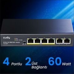 Cudy FS1006P 250m 60W PoE+ 6 Port 10/100Mbps Megabit Metal Switch