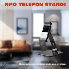 NPO STD20116G 360°Ayarlanabilir Tablet ve Telefon Tutucu Stand Koyu Gri