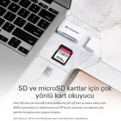 Transcend TS-RDF5W SD/microSD USB 3.1 Kart Okuyucu Beyaz