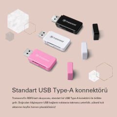 Transcend TS-RDF5W SD/microSD USB 3.1 Kart Okuyucu Beyaz