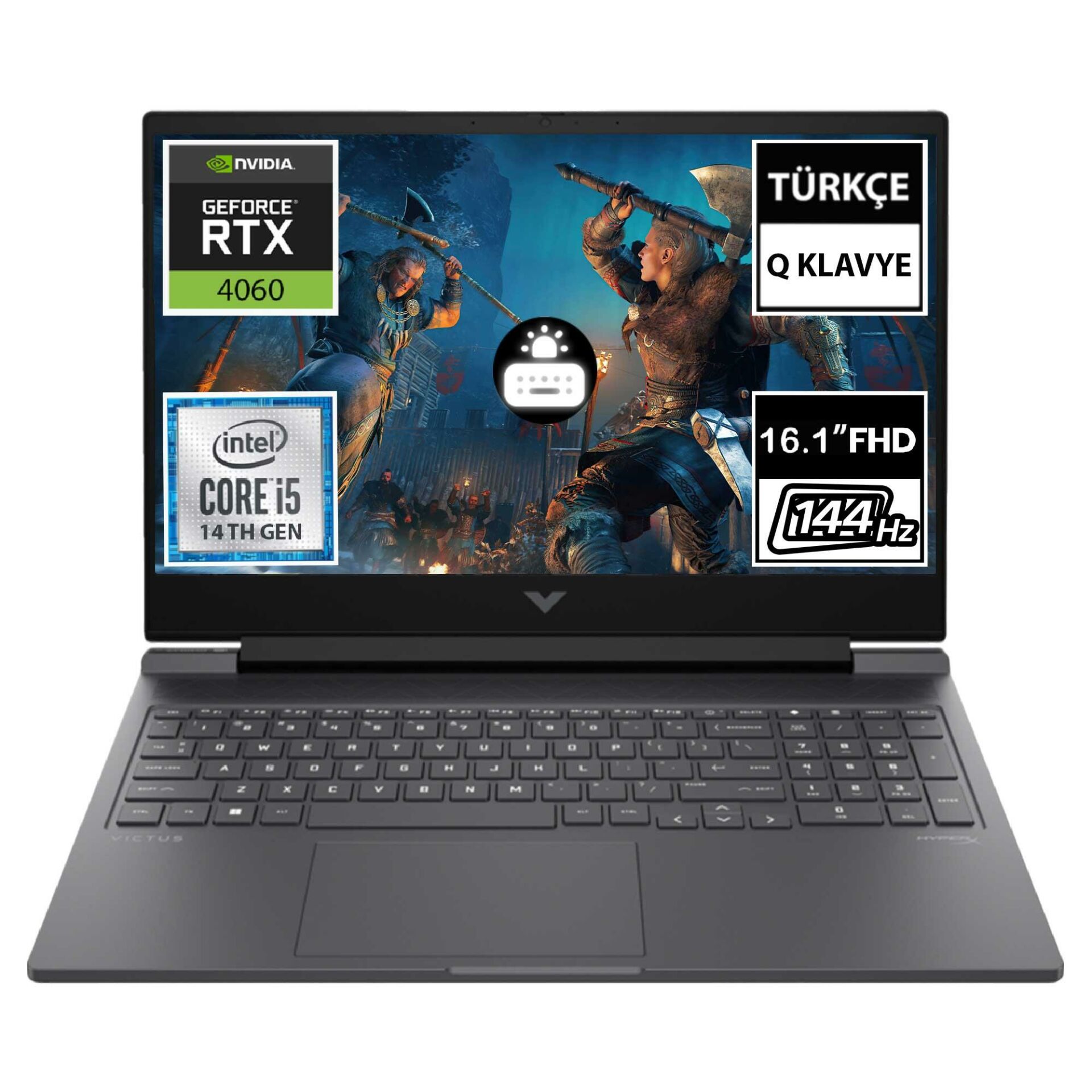 HP Victus 16-R1060NT 9J262EA05 i5-14500HX 32GB 512SSD+1TBSSD RTX4060 16.1'' FullHD FreeDOS Taşınabilir Bilgisayar