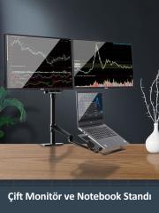 NPO STD7093 10''-27'' Notebook Stand ve Vesa Monitör Tutucu Çift Kol