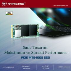 Transcend TS512GMTE400S 512GB PCle Gen3x4 NVMe 3D TLC DRAM-less 22x42 M.2 SSD
