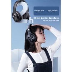 Usams U-YX05 Bluetooth Kulak Üstü Kulaklık Siyah