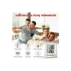 NPO ThermoPro TP200C Wifi İç-Dış Mekan Dijital Sıcaklık Termometre