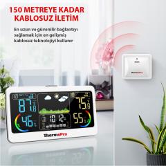 ThermoPro TP68B 7'' İç-Dış Mekan Dijital Isı,Nem,Basınç Ölçer