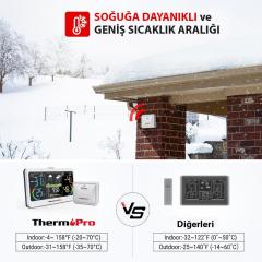 ThermoPro TP68B 7'' İç-Dış Mekan Dijital Isı,Nem,Basınç Ölçer